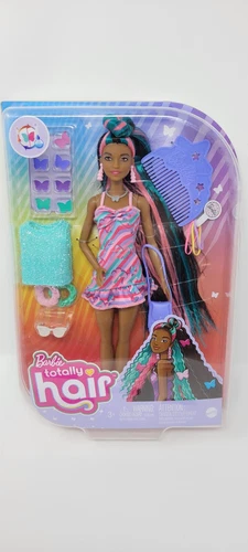 Barbie Totally Hair Butterfly-Themed Doll 8.5" Fantasy Hair Dress 15 Accessories