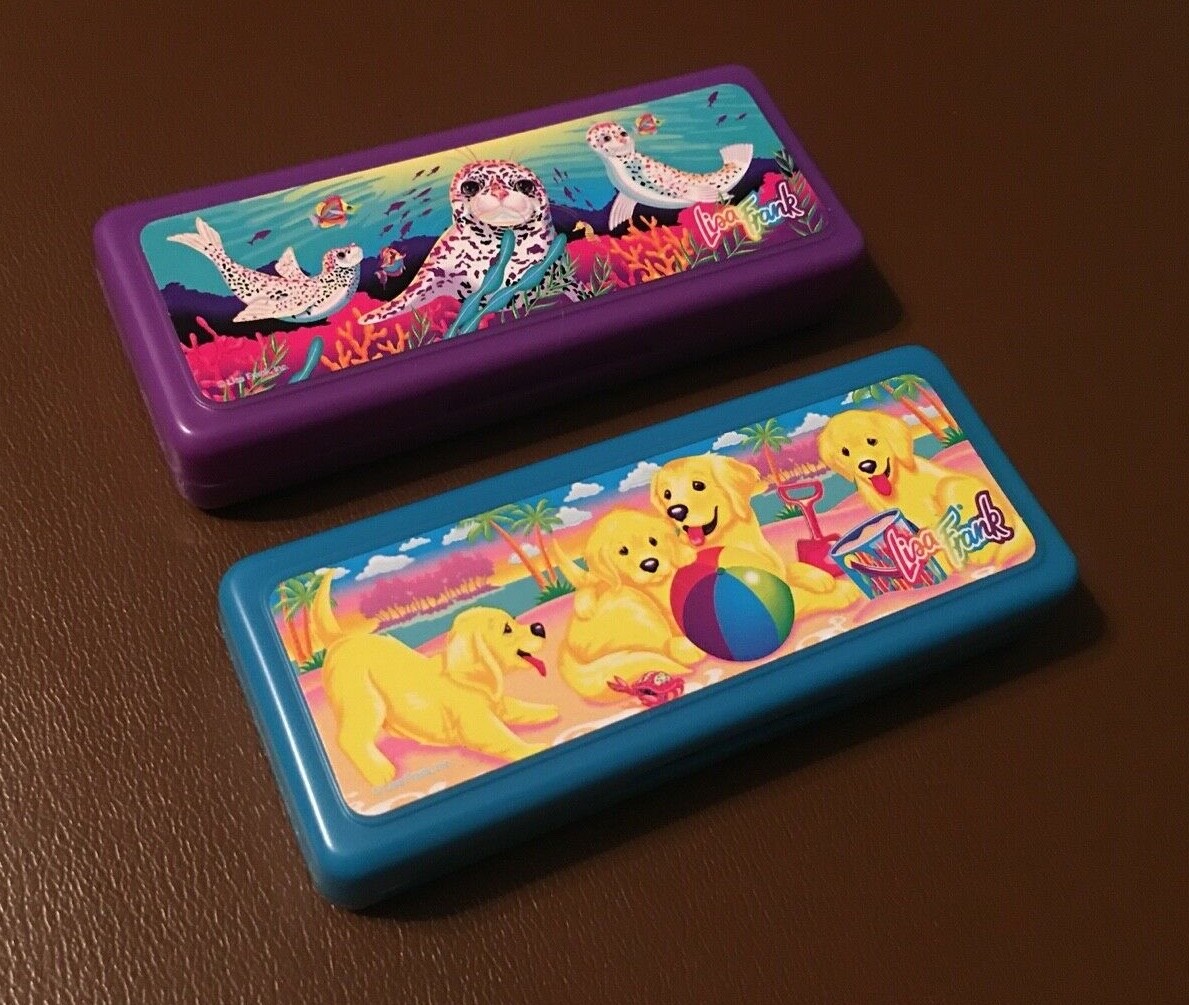 RARE Vintage Lisa Frank Seal Golden Retrievers Bandaid Case