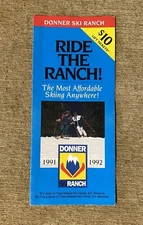 DONNER SKI RANCH 1991-92 Ski Brochure Trail Map CALIFORNIA Resort Souvenir