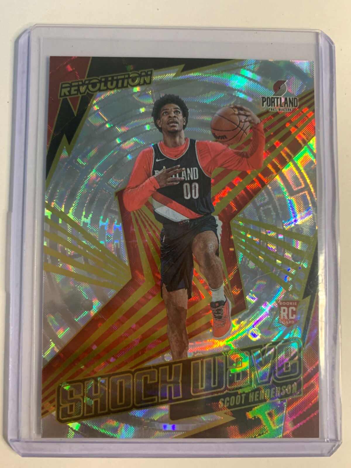 2023-24 Panini Revolution Shock Wave Fractal #14 Scoot Henderson Rookie (RC)