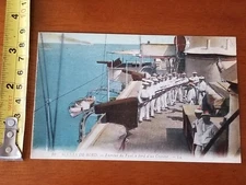 RARE VINTAGE POSTCARD EARLY FRENCH SCENE MILITARY SCENES DE BORD EXERCISE SHIP