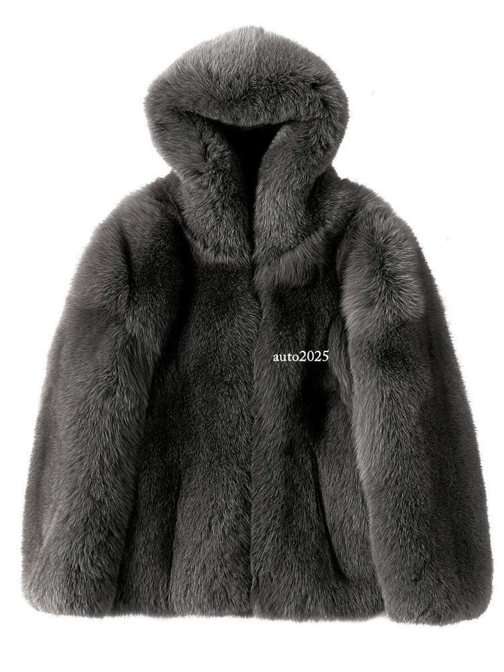 Winter Fox Fur Coat Men's Mink Coat Full Mink Fur All-in-one Mid-length Jacket - Image 4 of 4