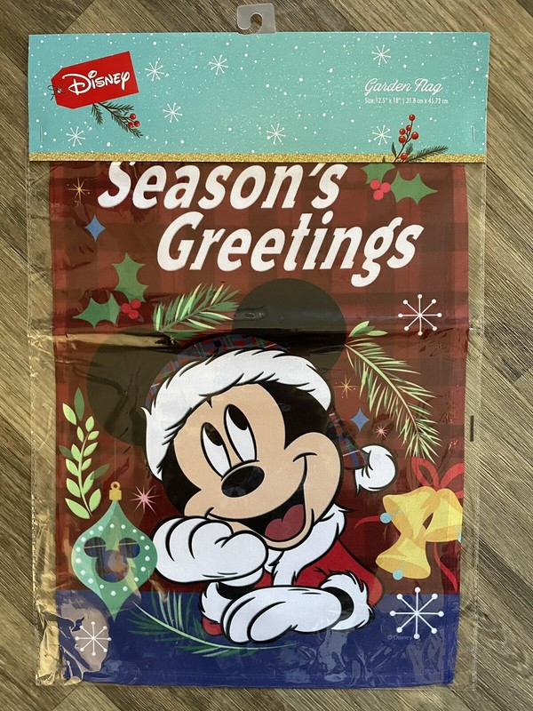 Disney Mickey Mouse Season’s Greeting Garden Flag Christmas