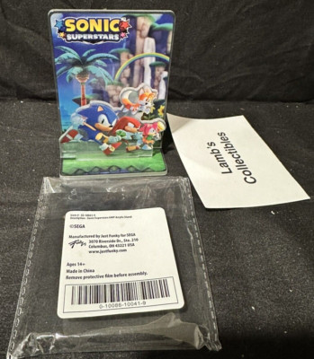 Sonic Superstars GWP Acrylic Display Stand 4'' tall Tails Sonic Amy Knuckles
