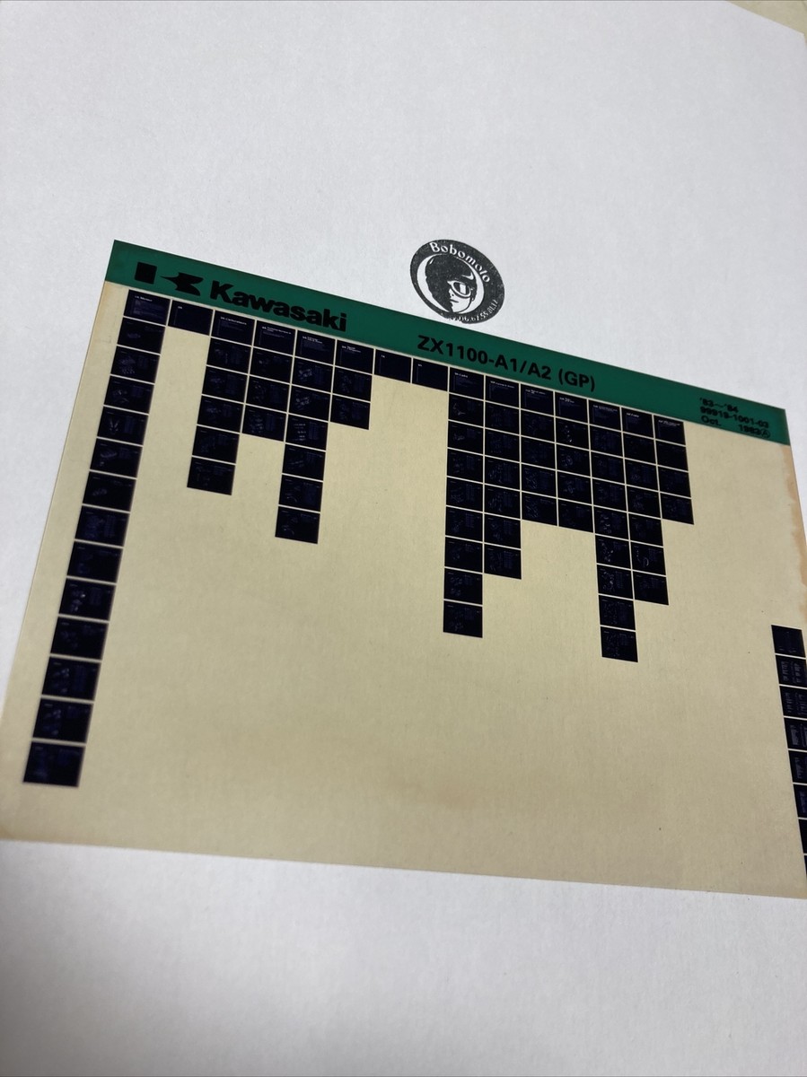 Kawasaki ZX1100 A1 A2 1983 1984 GP Microfiche Parts Catalogue ZX