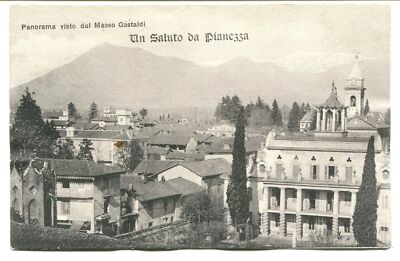 1908 Un Saluto da Pianezza Panorama dal Masso Gastaldi Rivara Canavese FP BN VG