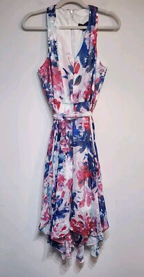 NWT Donna Karan Midi Dress Size 10 Abstract Floral Fit And Flare Flowy