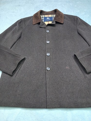 BURBERRY LONDON Overcoat Merino Wool Jacket Coat Nova Check Brown Men's Size 4 - Picture 13 of 21
