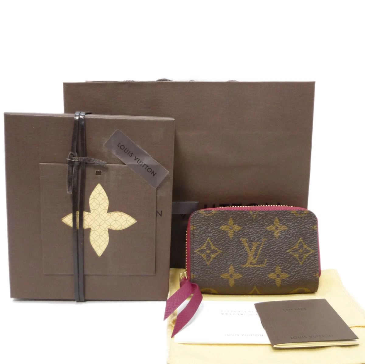 Auth LOUIS VUITTON Zippy Multicartes Monogram Fuchsia Card Holder