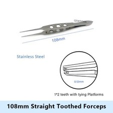 Tying Toothed Forceps tweezers 108mm Micro Ophthalmic surgical instruments