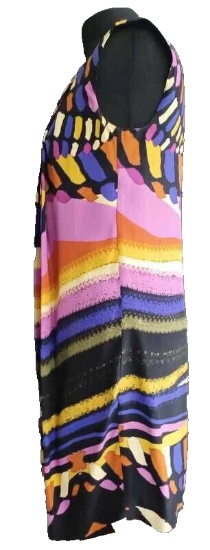 Vestido para mujer ECI New York multicolor 100 % seda talla 2 EE. UU. Foto 4 de 4