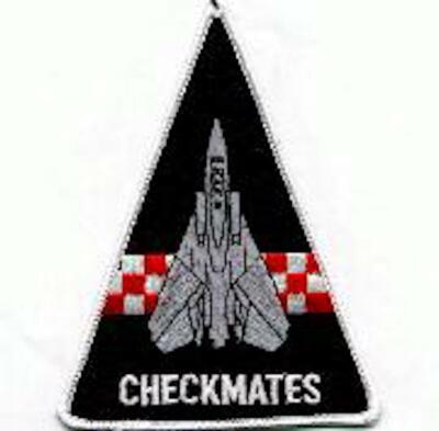 4.5'' NAVY VF-211 AIRCRAFT TRIANGLE FLYING CHECKMATES EMBROIDERED JACKET PATCH
