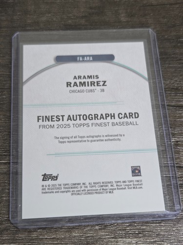 2025 TOPPS FINEST BB #FA-ARA - ARAMIS RAMIREZ AUTOGRAPH CARD - Picture 2 of 2