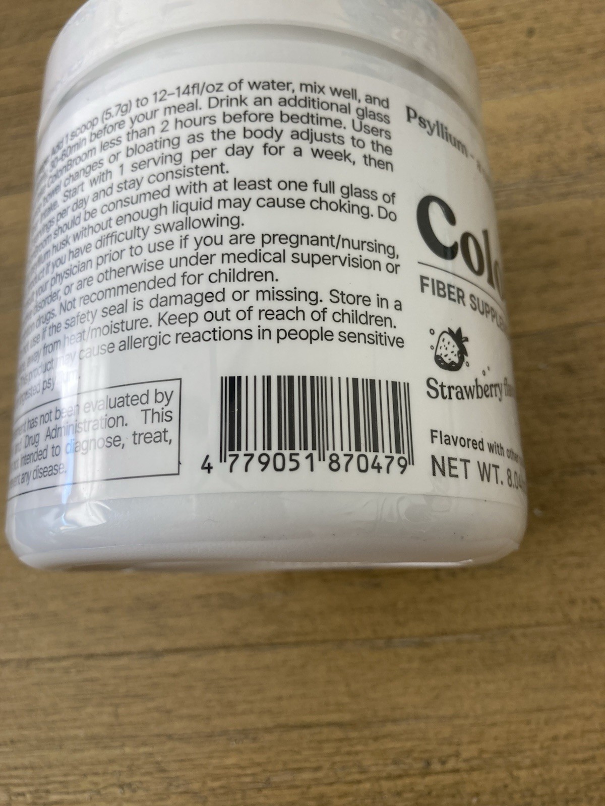 ColonBroom Digestive Health Fiber Supplement 8.04 Oz Strawberry Exp: 05-2027 NEW