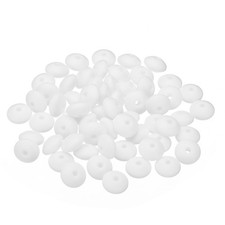 60PCS 12mm Silicone Beads Bulk Abacus Spacer Beads Lentil Focal Cute White