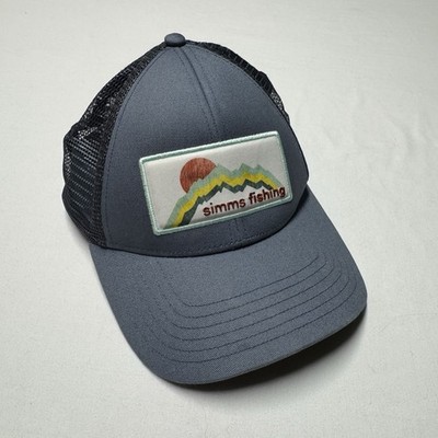Simms Fishing Mountain Patch Trucker Hat Adjustable Snap Back Blue