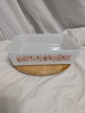 #274 Vtg Proctor Silex Casserole Slow Cook Dish White Wheat Pattern Milk Glass