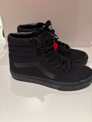 Vans Sk8 Herren Schwarz Auf Schwarz Wildleder Hohe Turnschuhe UK 3,5 USA 4,5 EU 36