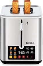 Touch Screen Toaster 2 Slice Stainless Steel Smart Toaster W/ Digital Timer