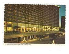 World famous Century Plaza Hotel Century City Night view Vintage Postcard unp