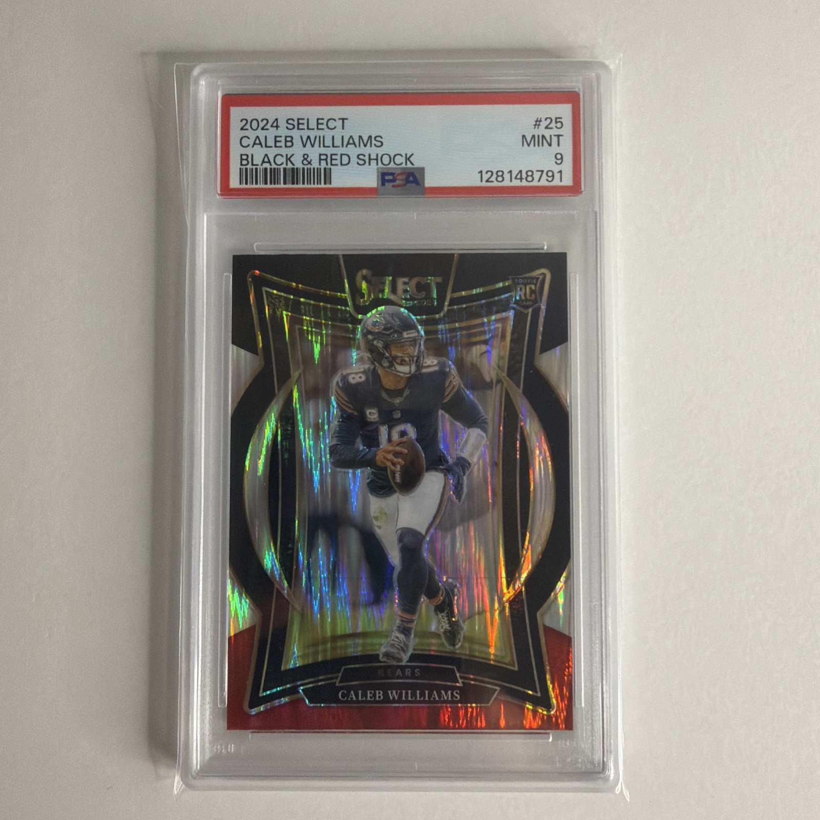 2024 Panini Select Caleb Williams #25 Black & Red Shock Prizm PSA 9 BEARS RC QB