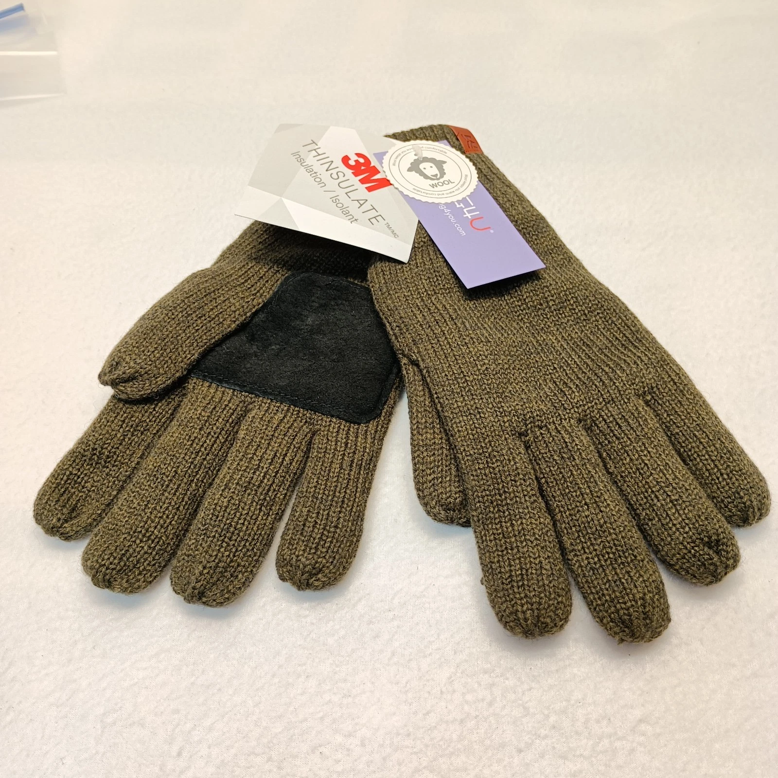 MIG4U Wool Gloves Men S/M Green 3M Thinsulate Winter Cold Weather Warm