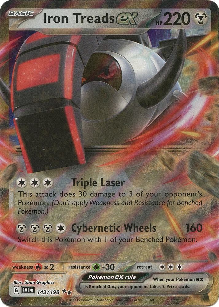 Iron Treads ex Holo Double Rare SV01: Scarlet & Violet Base Set 143/198 NM