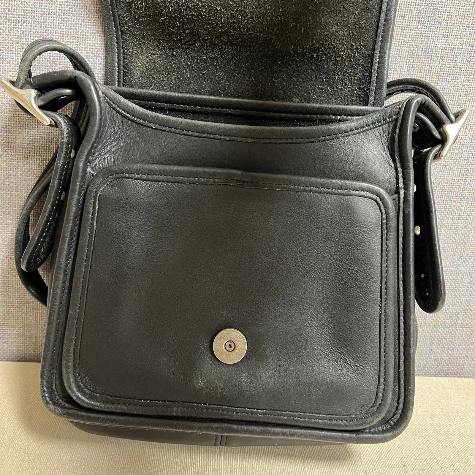 Borsa a tracolla Coach Legacy vintage in pelle nera 9145