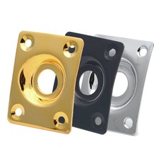 New Guitar Output Metal Jack Plate Square With Screws for Electric Bass Guitar