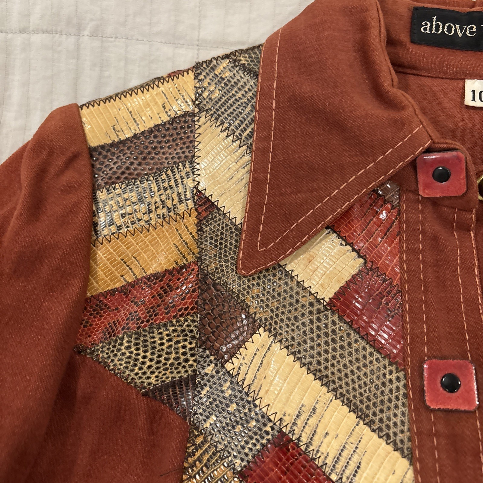Rare Vintage Patchwork Button Up Shirts- Above Th… - image 3