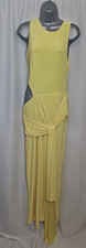 EGO Sleeveless Cut Out Side Drape Maxi Dress In Yellow Prom Size UK12 Occasion