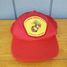 Vintage 80's USMC United States Marine Corps NAD Barracks Hat Trucker Snap Back