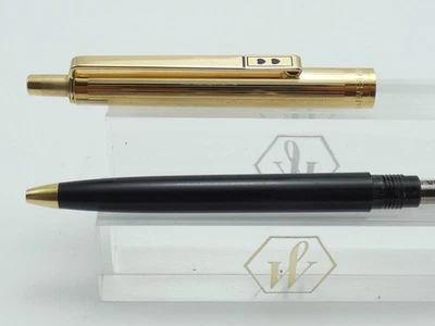 Vintage Papermate Profile Black & Gold Ballpoint Pen, GT, Blue Ink *Nr MINT* - Image 1 of 4