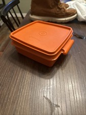 Tupperware Replacement SEAL Square Sandwich Keeper Opaque Orange 1363