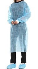 Lot Of 10 Medical Surgical Gown Elastic Wrist Size L