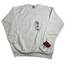 VTG Tultex Sweatshirt Adult Medium White Solid Long Sleeve USA Made Dead Stock