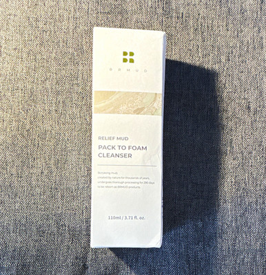 BRMUD Relief Mud 2-in-1 Pack-to-Foam Face Cleanser Boryeong Mud 3.71oz.        a