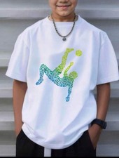 Boys Soccer Graphic T-Shirt Summer Sports Top, Available in Different Colors