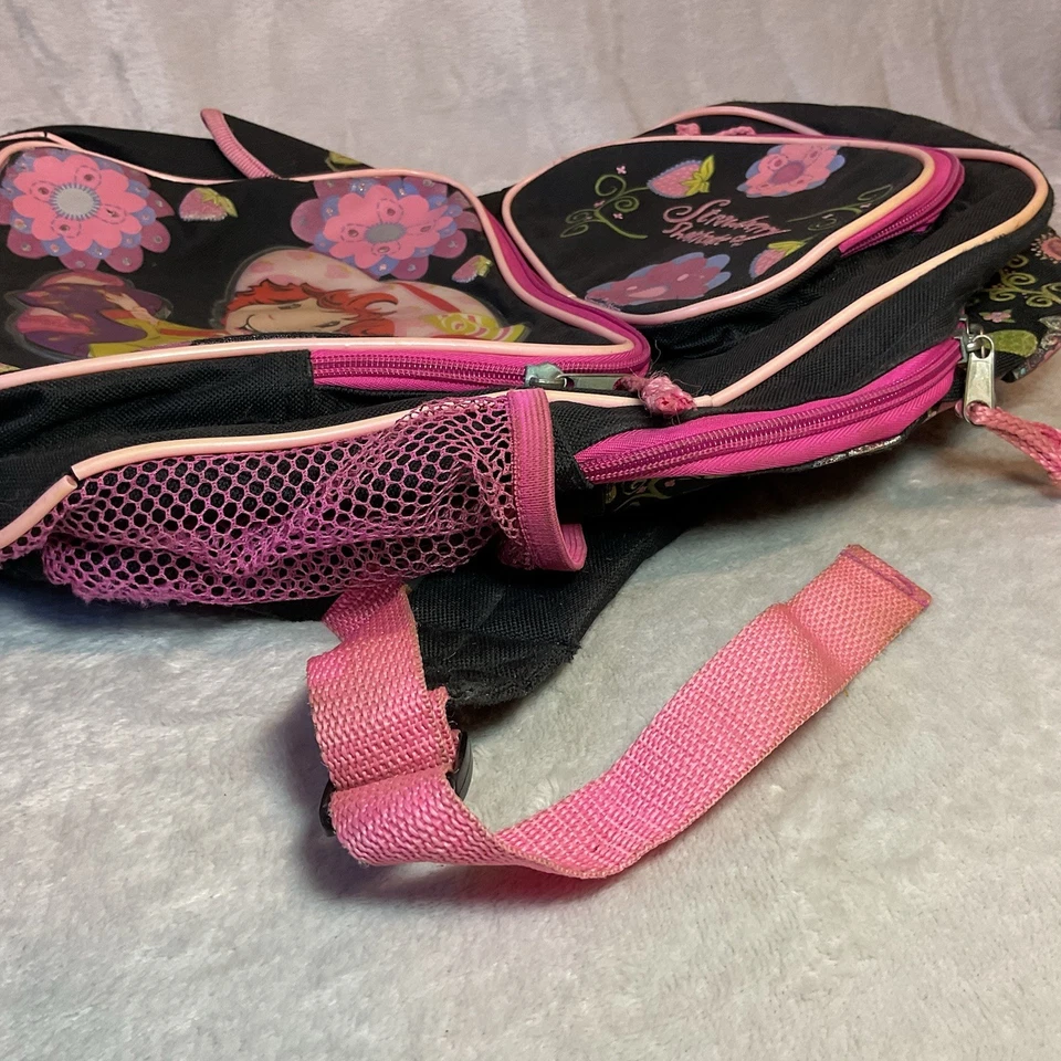 Mochila Strawberry Shortcake Bolsa para libros Compartimentos de red con cremallera FAB Starpoint 2007 Foto 3 de 4