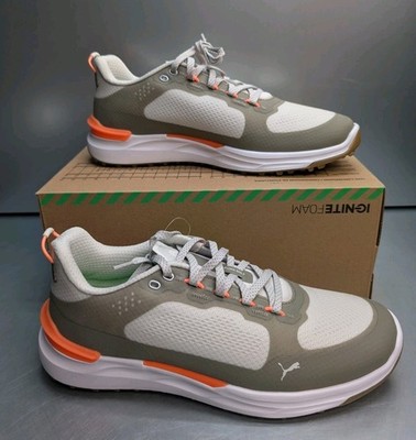 Puma Ignite Elevate X Mens Spikeless Golf Shoes Gray Moss Water Proof Sz 9.5 New