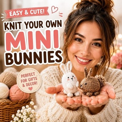 Mini Bunny Knitting Pattern Bundle | Cute Tiny Bunny PDF Tutorial