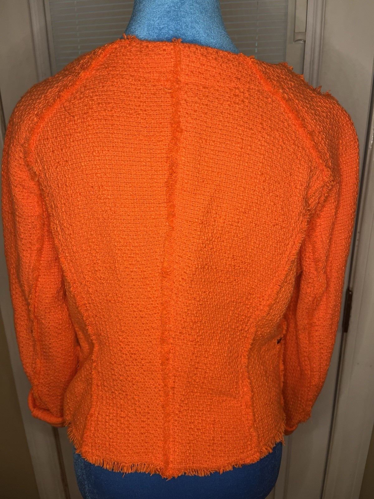 Zara Basic Orange Cotton Textured Jacket Women’s … - image 3