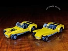 2x Rare Plain Yellow Lesney Matchbox No.60c Lotus Super Seven Superfast