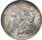 1882-0 Morgan Silver Dollar. VAM-7. Top 100 Variety. Repunched Mintmark. MS-62