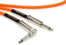 Ernie Ball P06079 Braided Straight / Angle Instrument Cable - 10' Neon Orange