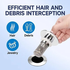2 Pcs Bathroom Sink Stopper Hair Catcher Bathroom Pop Up Sink Drain Filter