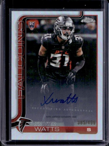 2025 Topps Chrome Xavier Watts Auto Autograph RC Refractor #/499 Falcons Rookie