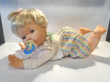 VINTAGE IRWIN TOY 1988 OOPSIE DAISY CRAWLING MOVING HEAD BABY DOLL BAD SOUND