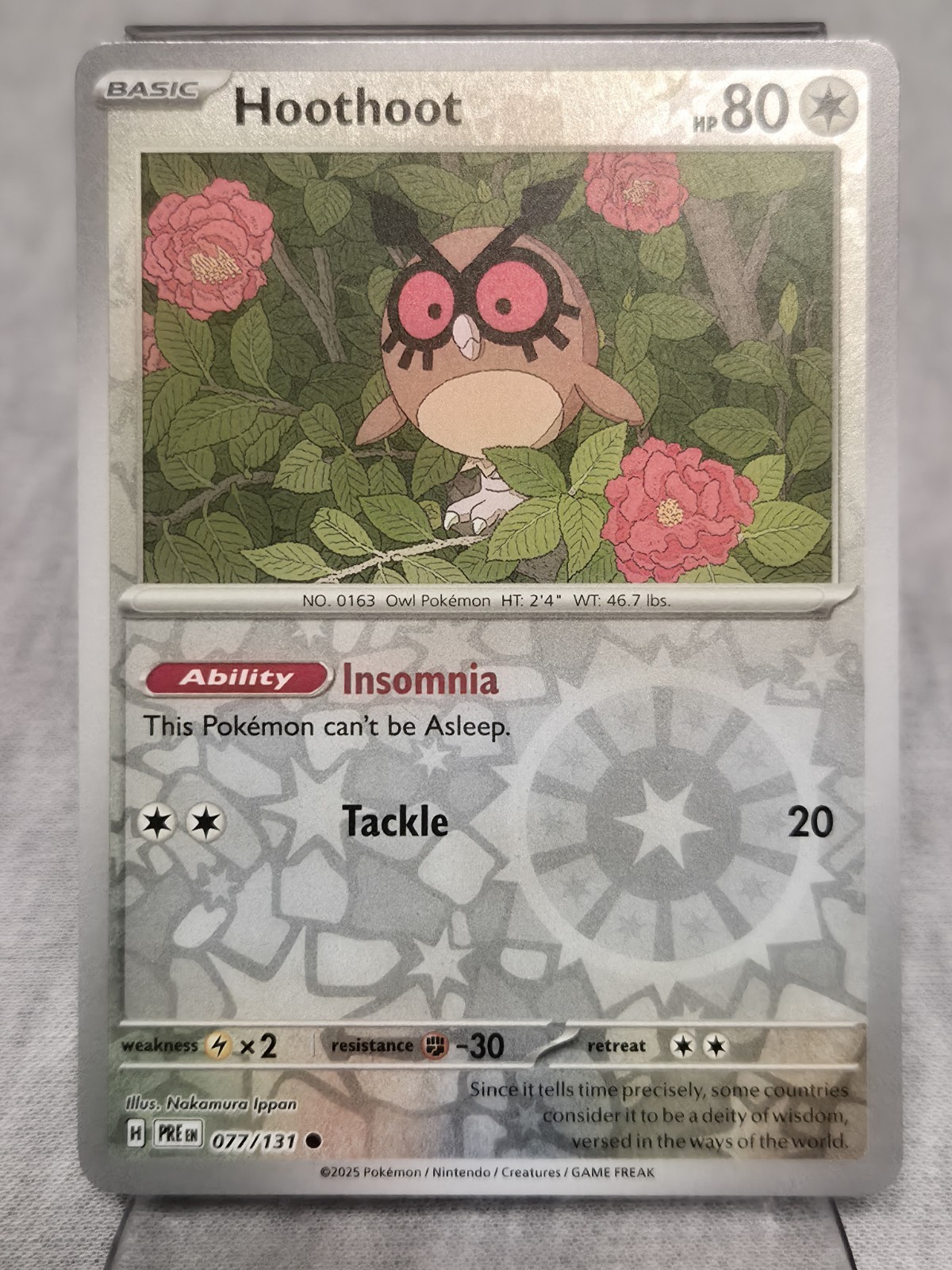Hoothoot - Prismatic Evolutions 77/131 - Reverse Holo - NM