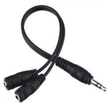 ienza Headphone Splitter for 2 Headphones/Aux 1 in 2 Out / 1 Black